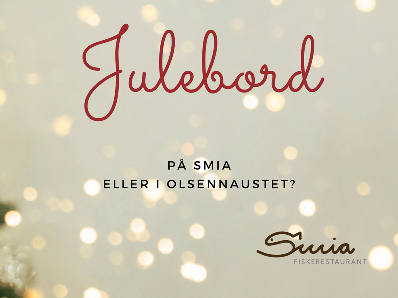 Illustrasjon med tekst Julebord