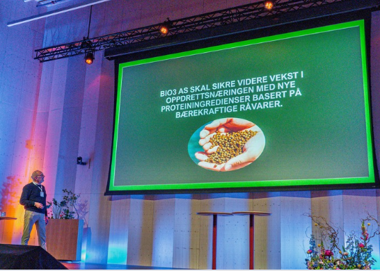 Foto av presentasjon på scene