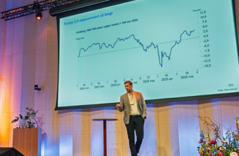 Foto av presentasjon på scene